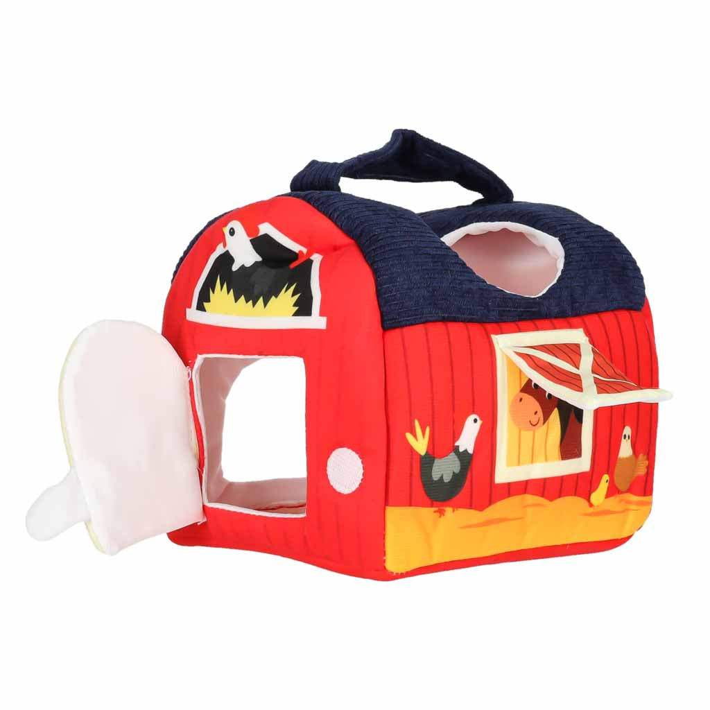 Plīša sensorā mājiņa ar dzīvniekiem – izglītojoša rotaļlieta | EcoToys