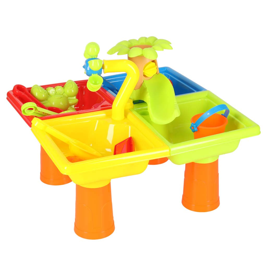 Ūdens galds četras daļas smilšu kaste lāpsta laistīšanas kanna taburete | EcoToys