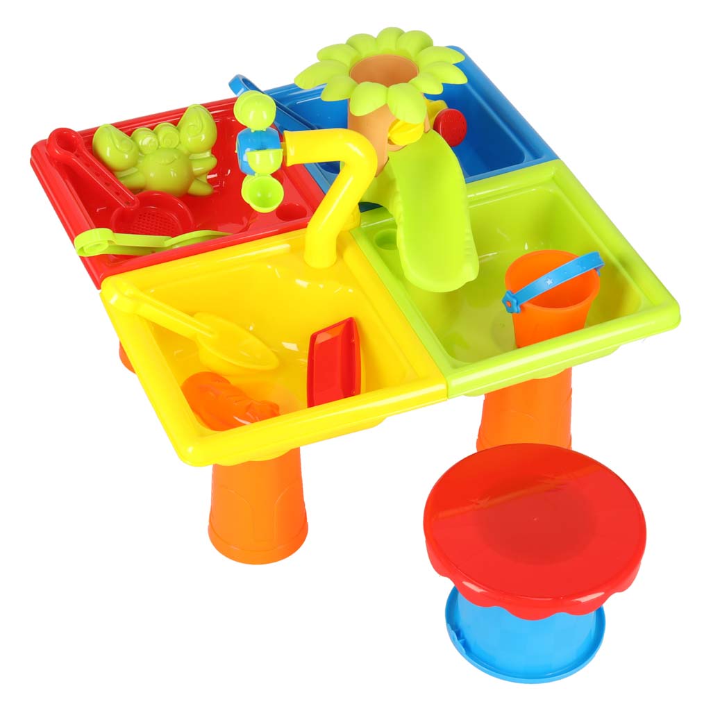 Ūdens galds četras daļas smilšu kaste lāpsta laistīšanas kanna taburete | EcoToys