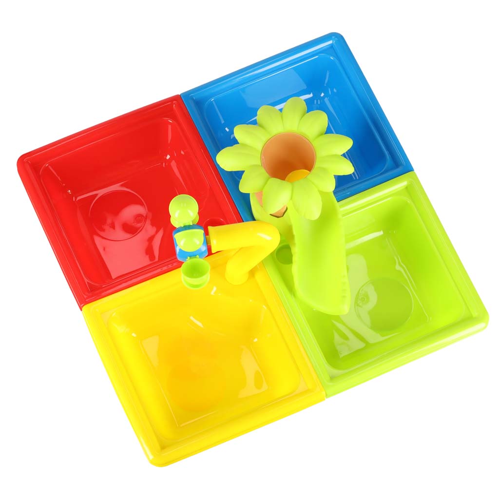 Ūdens galds četras daļas smilšu kaste lāpsta laistīšanas kanna taburete | EcoToys