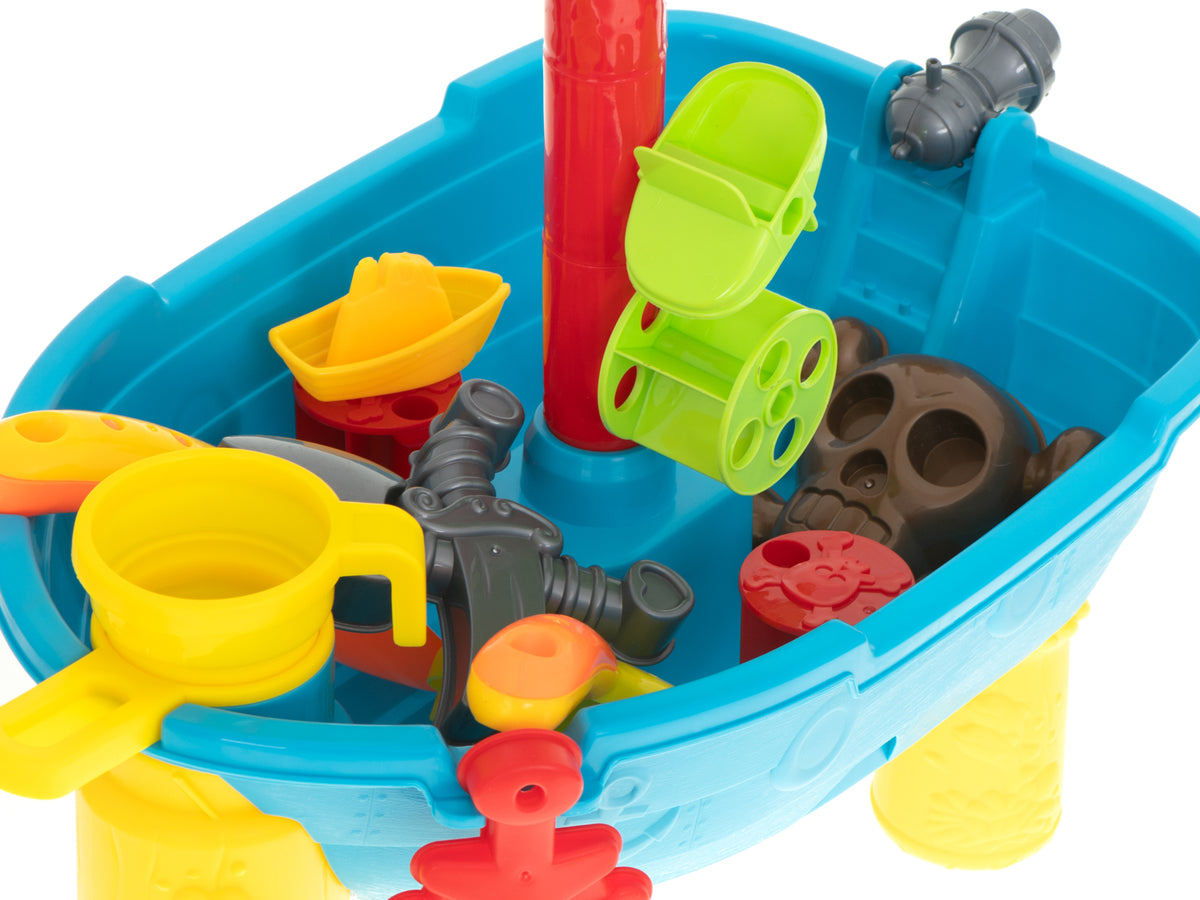 Smilšu un ūdens galds “Pirātu kuģis” ar piederumiem, 25 el. | EcoToys