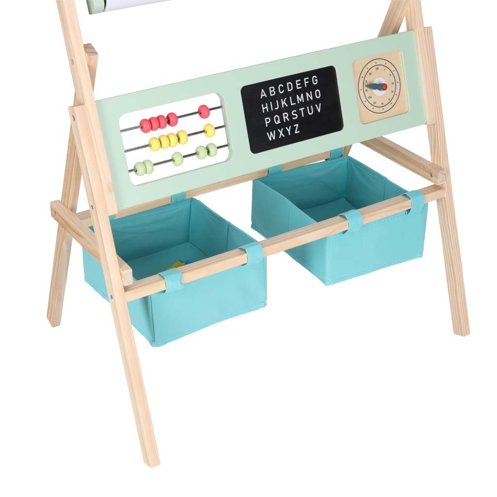 Koka krīta tāfele LULILO ar magnētiem un groziņiem, 110 cm | EcoToys