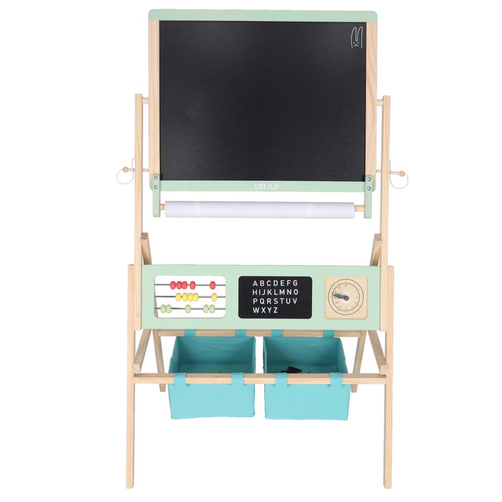 Koka krīta tāfele LULILO ar magnētiem un groziņiem, 110 cm | EcoToys