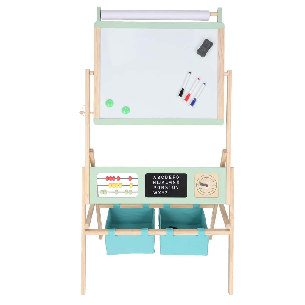 Koka krīta tāfele LULILO ar magnētiem un groziņiem, 110 cm | EcoToys