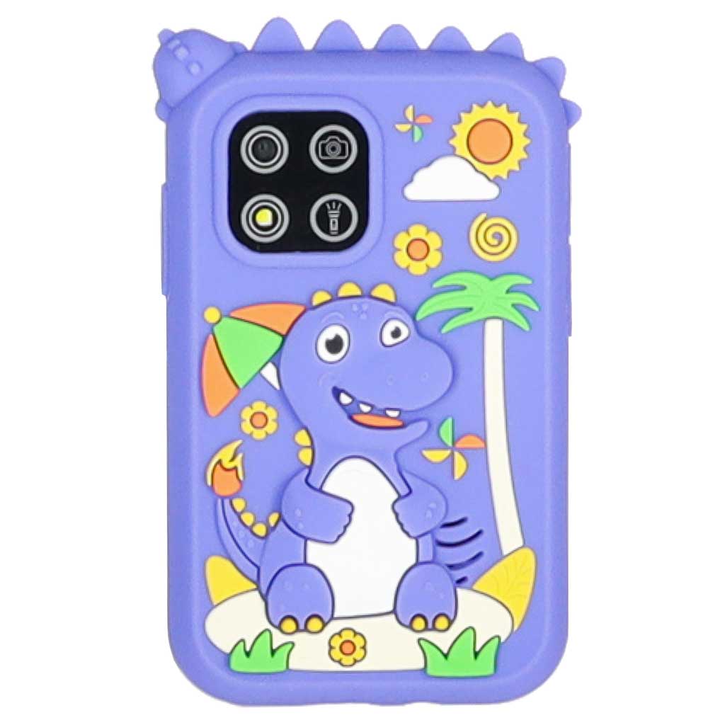 Viedtālrunis bērniem ar kameru un 8 GB atmiņas karti, zils dinozaurs | EcoToys
