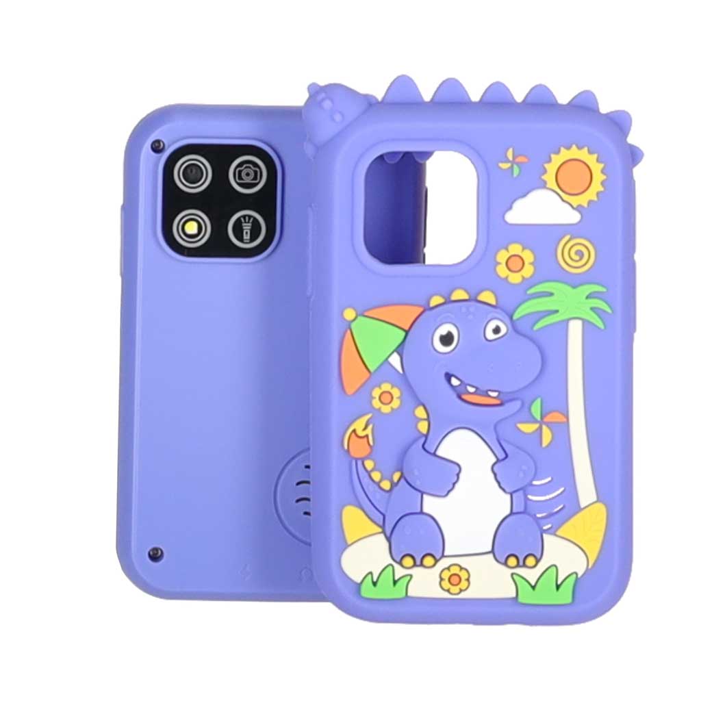 Viedtālrunis bērniem ar kameru un 8 GB atmiņas karti, zils dinozaurs | EcoToys