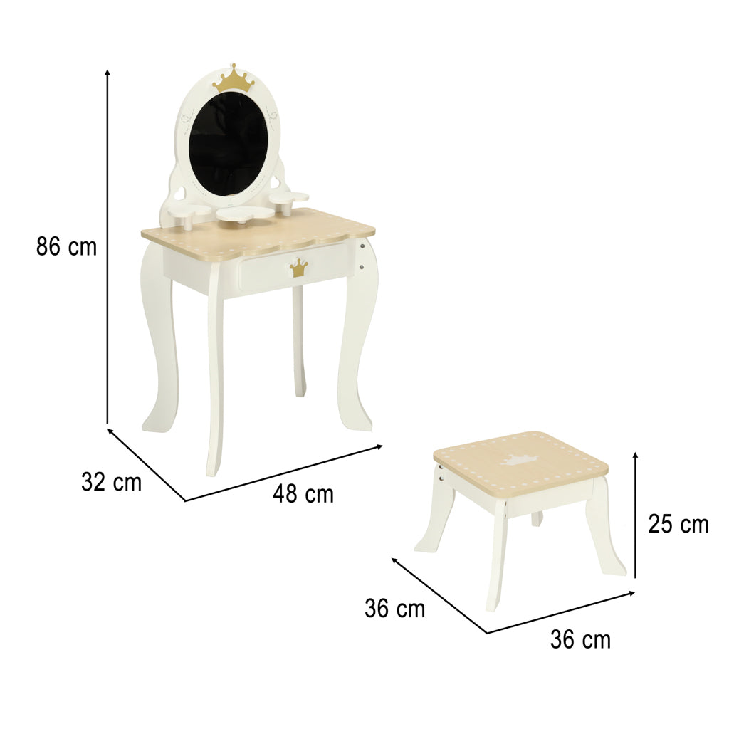 Bērnu koka tualetes galdiņš ar piederumiem balts | EcoToys