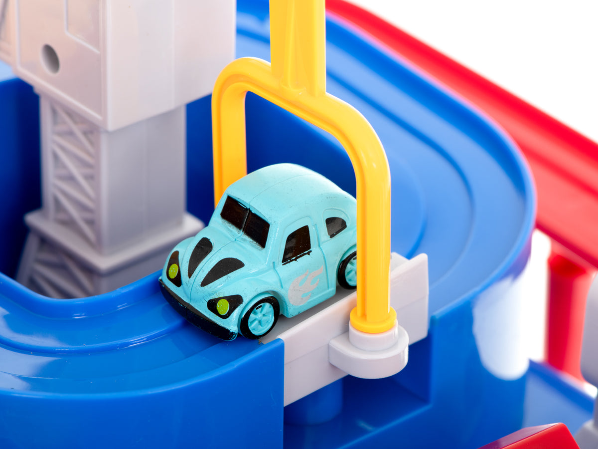 Interaktīva šķēršļu trase-autostāvvieta ar 4 glābšanas mašīnām | EcoToys