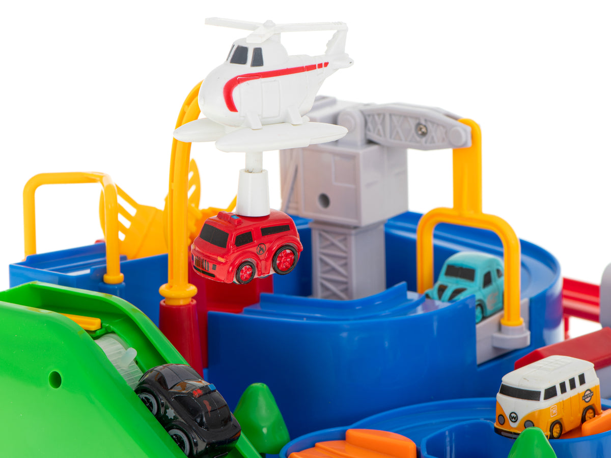 Interaktīva šķēršļu trase-autostāvvieta ar 4 glābšanas mašīnām | EcoToys