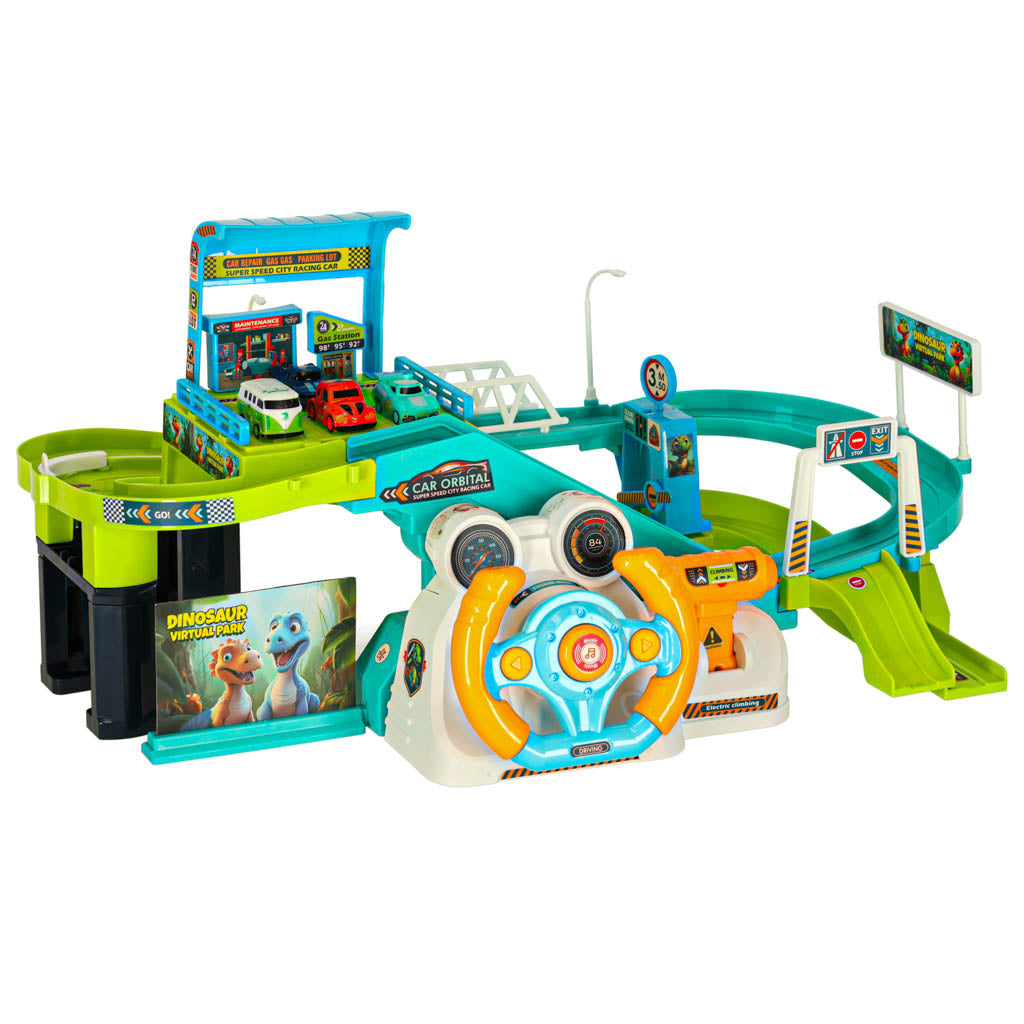 Autostāvvieta garāža dinozaurs 4 automašīnas | EcoToys