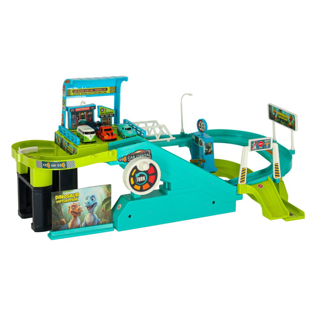 Autostāvvieta garāža dinozaurs 4 automašīnas | EcoToys