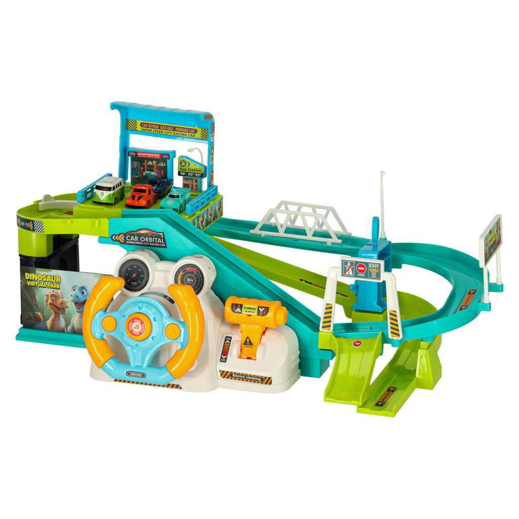 Autostāvvieta garāža dinozaurs 4 automašīnas | EcoToys