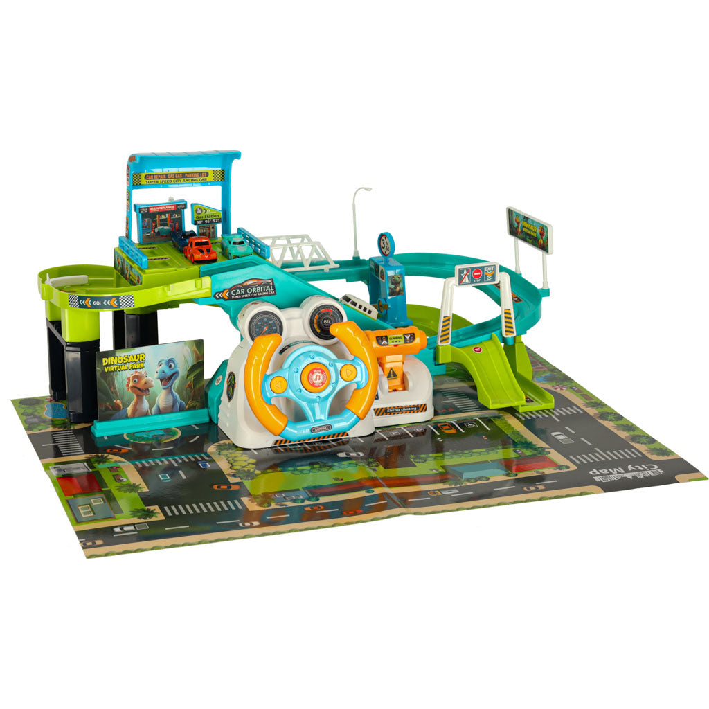 Autostāvvieta garāža dinozaurs 4 automašīnas | EcoToys
