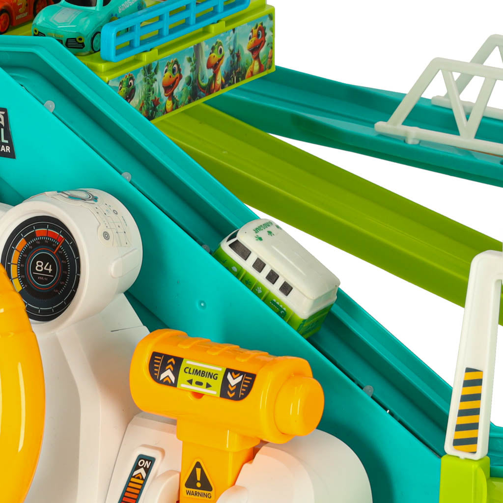 Autostāvvieta garāža dinozaurs 4 automašīnas | EcoToys