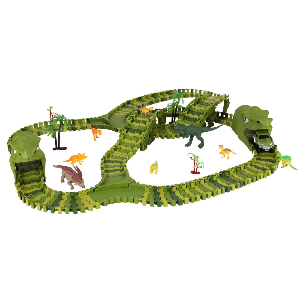 Sacīkšu trase dinozauri automašīnas 240 elementi | EcoToys