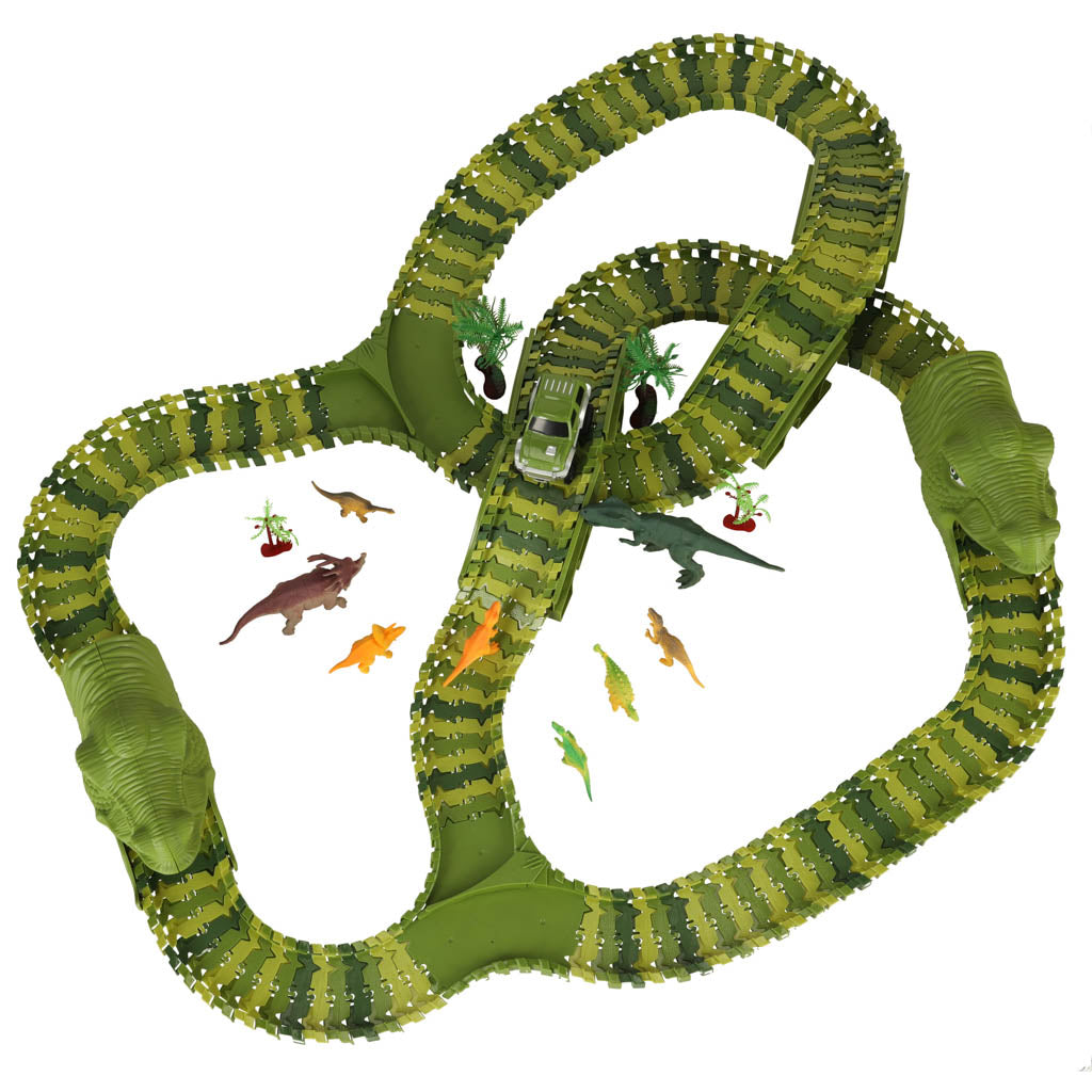 Sacīkšu trase dinozauri automašīnas 240 elementi | EcoToys