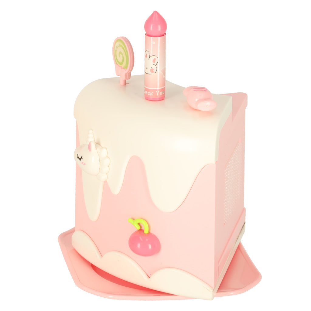 Koka dzimšanas dienas torte griešanai ar mūziku un gaismām, 16 gab., rozā | EcoToys