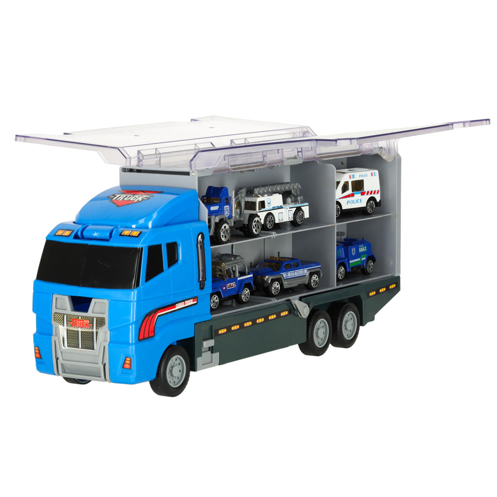 Autotransportieris ar 6 metāla policijas mašīnām | EcoToys