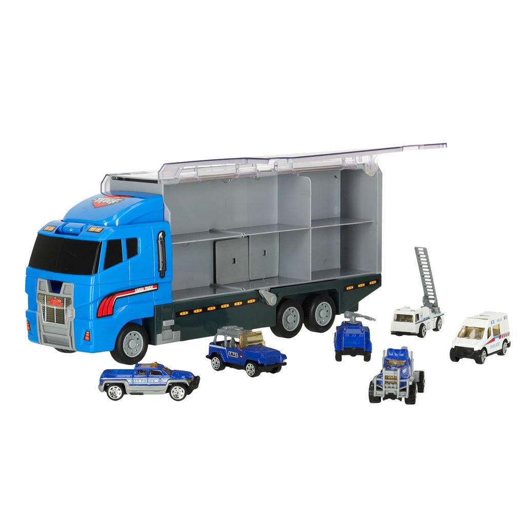 Autotransportieris ar 6 metāla policijas mašīnām | EcoToys
