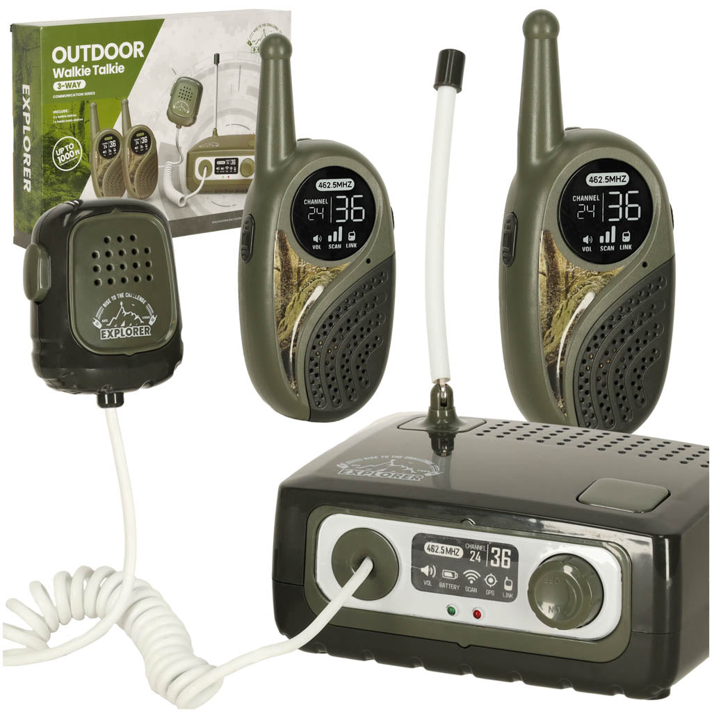 Walkie Talkie ratiņu komplekts ar PBX bērniem haki krāsā | EcoToys