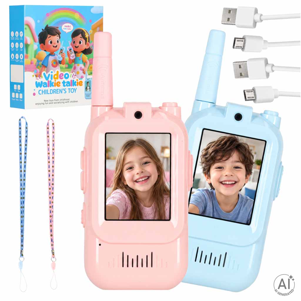 Bērnu rācijas ar kameru un video funkciju, zila-rozā | EcoToys