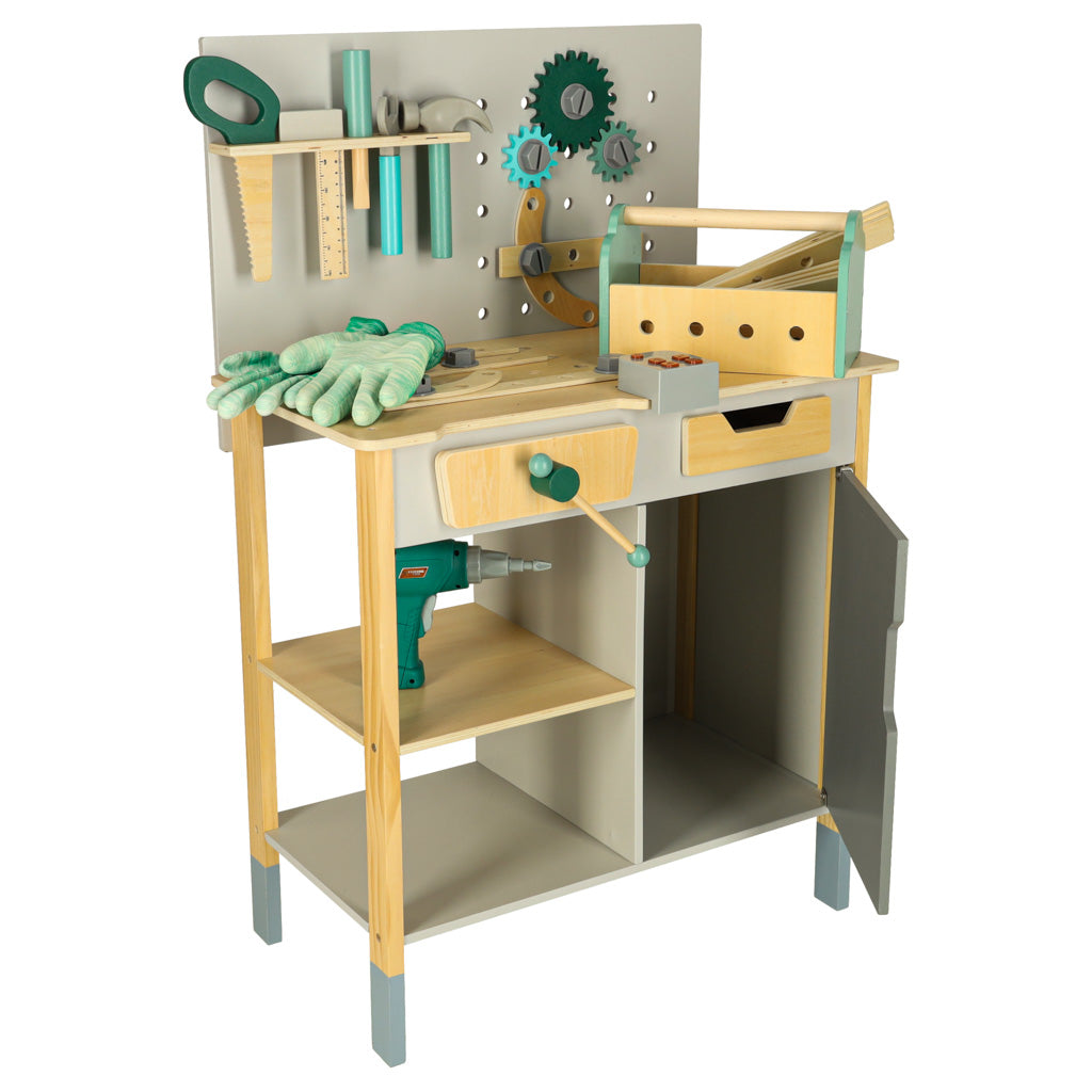 LULILO Fikso koka darbnīca ar instrumentiem un skaņām, 86 cm | EcoToys
