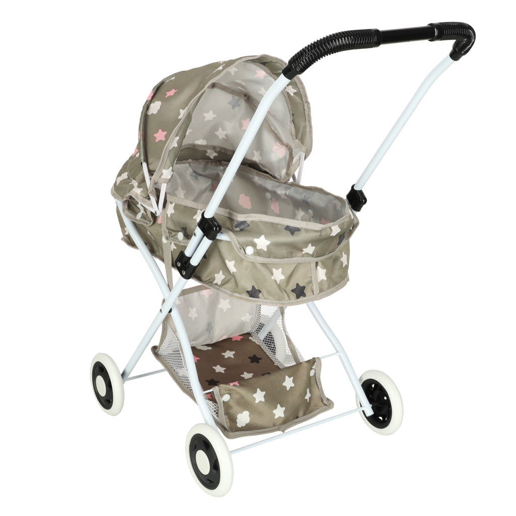 Leļļu ratiņi gondola dziļi + soma zvaigznes | EcoToys