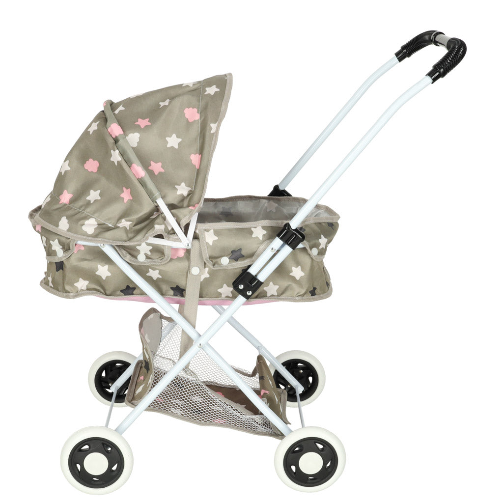 Leļļu ratiņi gondola dziļi + soma zvaigznes | EcoToys