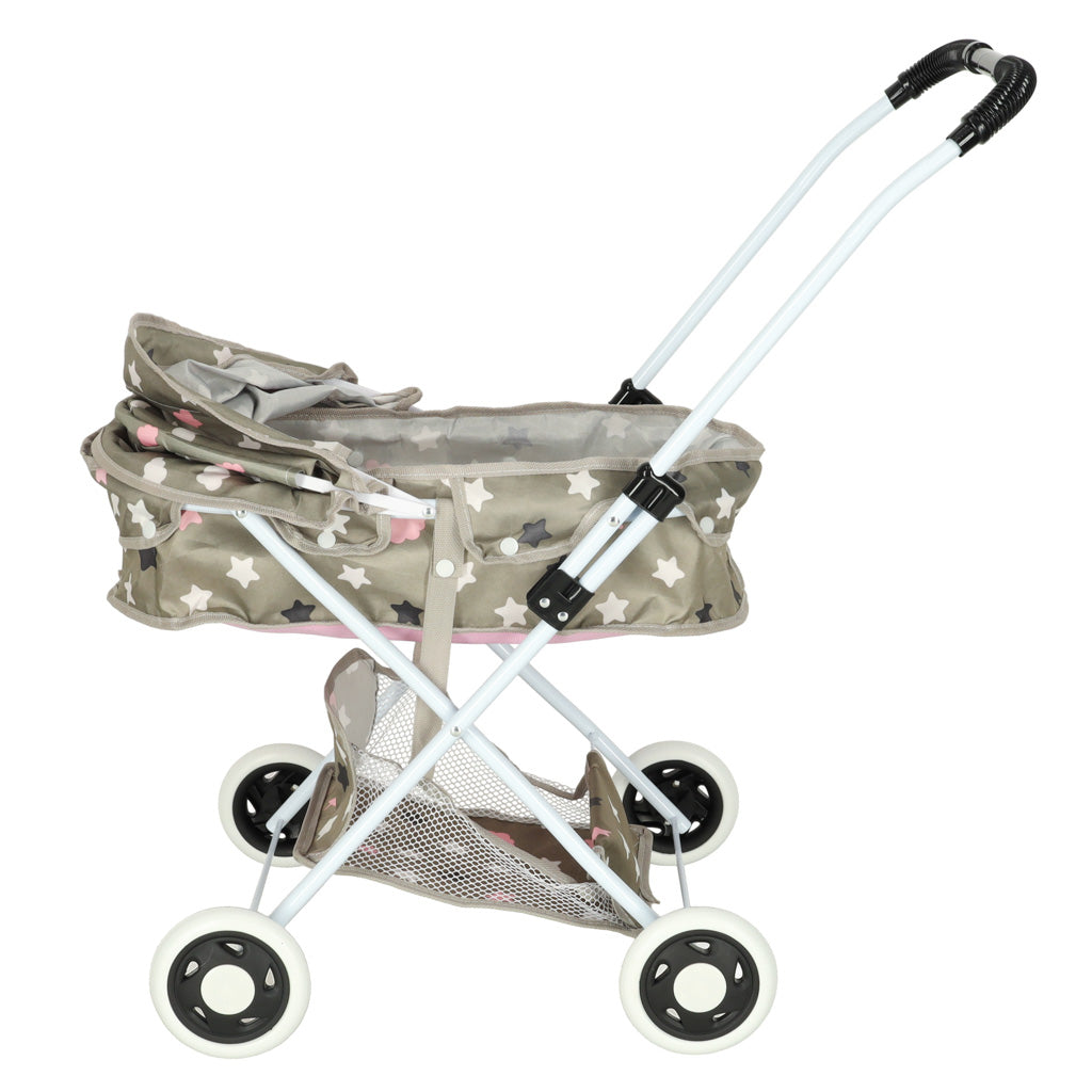 Leļļu ratiņi gondola dziļi + soma zvaigznes | EcoToys