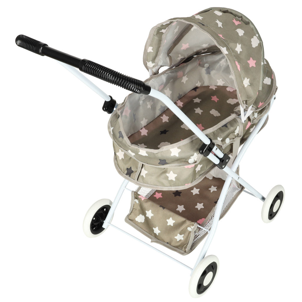 Leļļu ratiņi gondola dziļi + soma zvaigznes | EcoToys