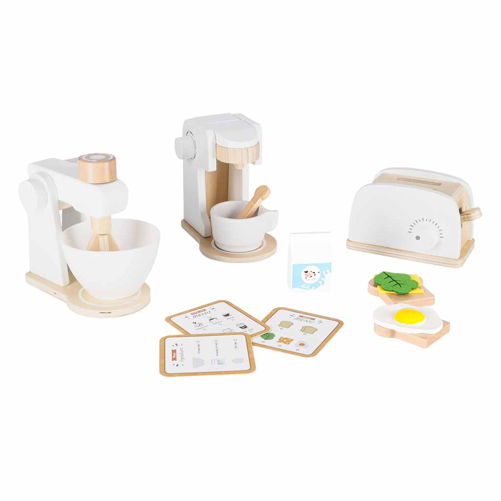 Koka virtuves tehnikas komplekts bērniem: tosteris, kafijas automāts, mikseris | EcoToys