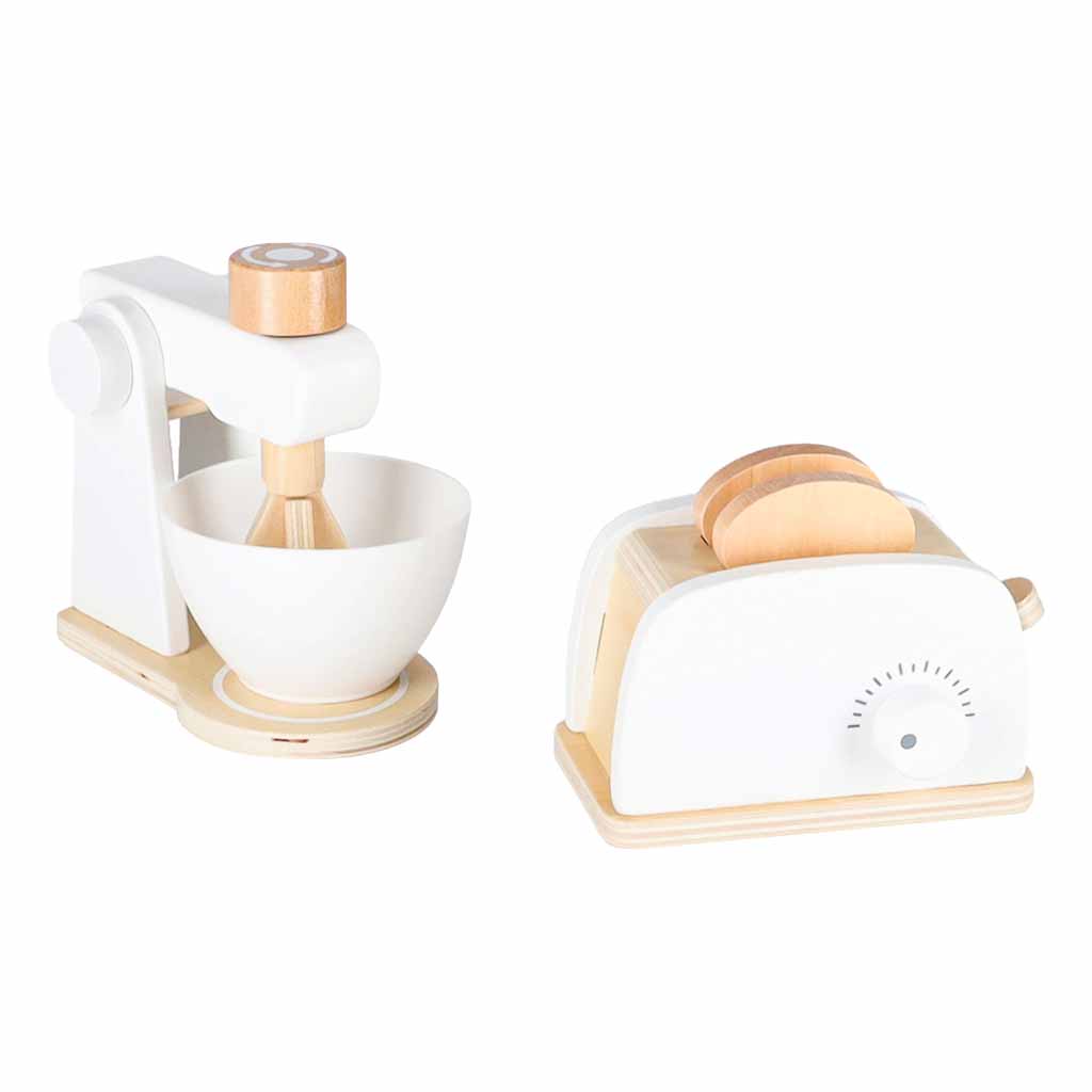 Koka virtuves tehnikas komplekts bērniem: tosteris, kafijas automāts, mikseris | EcoToys