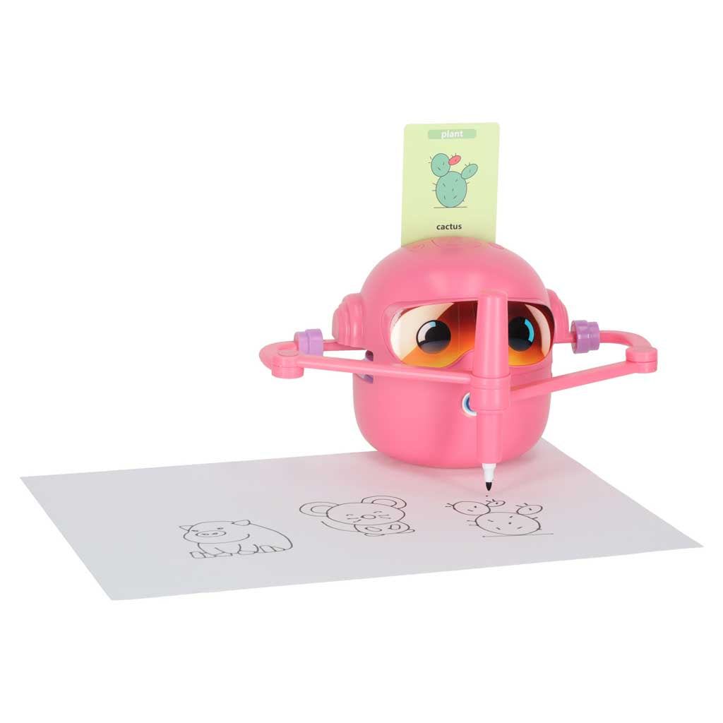Interaktīvs robots, kas māca zīmēt, ar flomāsteriem, rozā | EcoToys