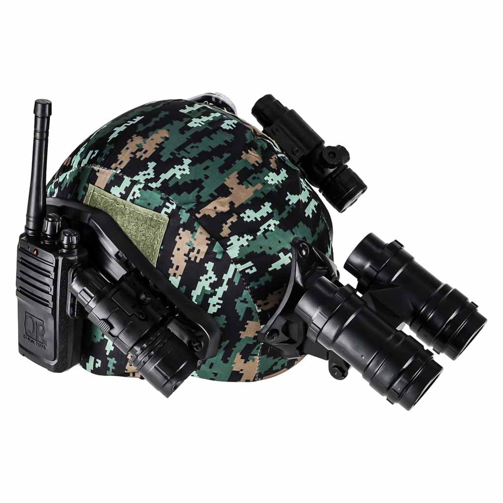 Kareivja komplekts: militārā ķivere, rācija, binoklis, lukturis | EcoToys
