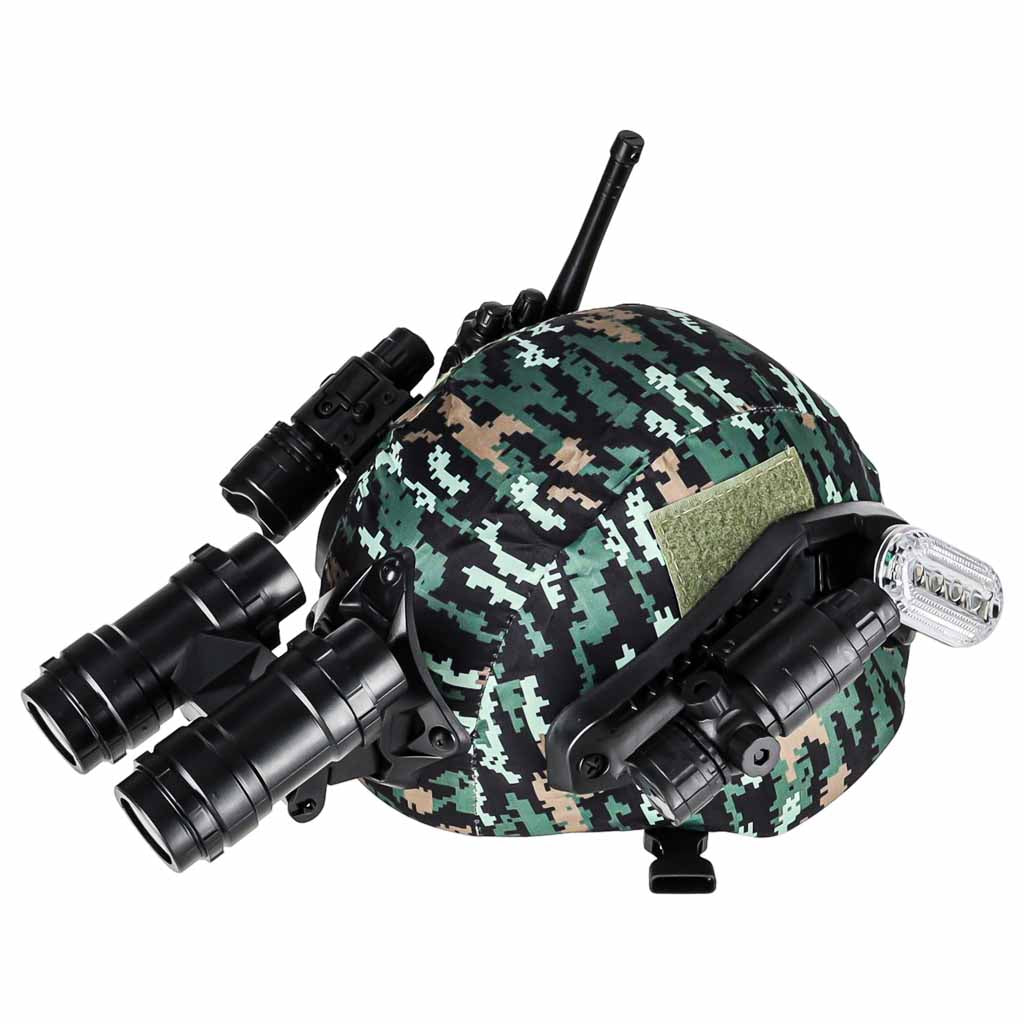 Kareivja komplekts: militārā ķivere, rācija, binoklis, lukturis | EcoToys